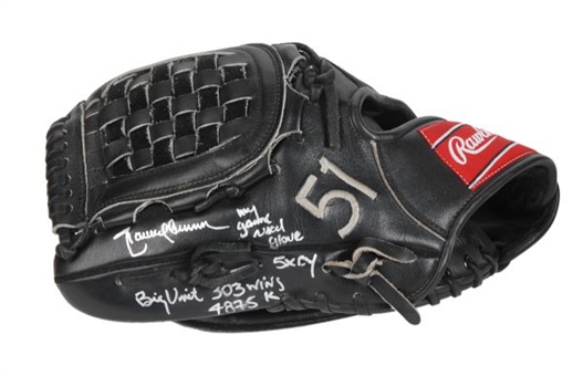 1999 Randy Johnson Game Used and Signed Fielders Glove (Johnson LOA, PSA/DNA)